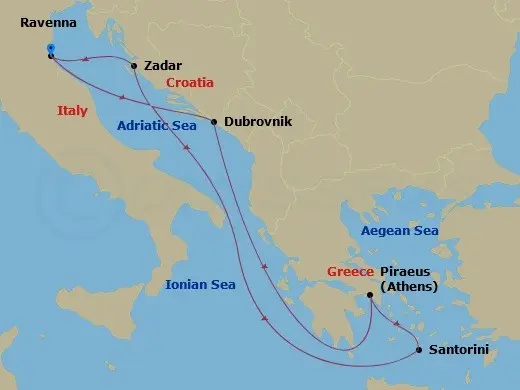 Itinerary schematic diagram