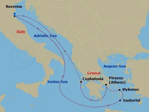 Itinerary schematic diagram