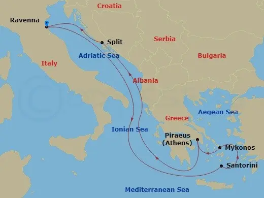 Itinerary schematic diagram