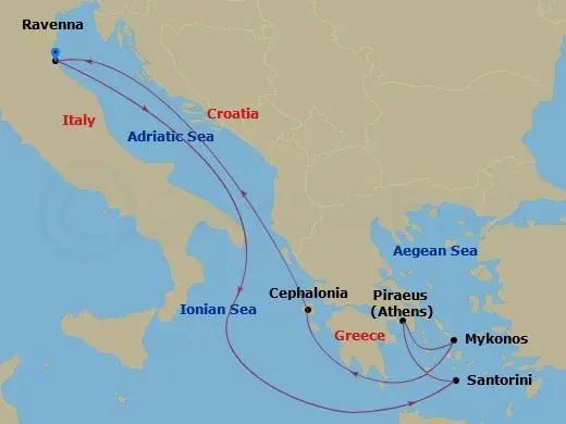 Itinerary schematic diagram
