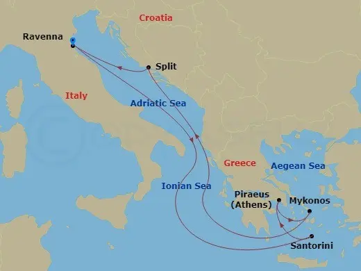 Itinerary schematic diagram