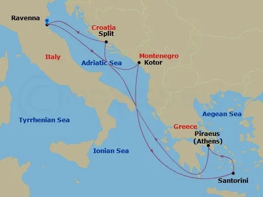 Itinerary schematic diagram