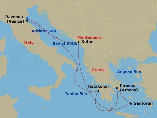 Itinerary schematic diagram