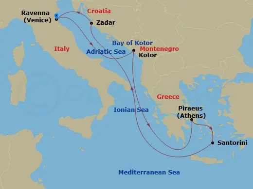 Itinerary schematic diagram