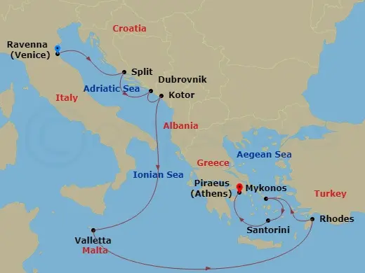 Itinerary schematic diagram