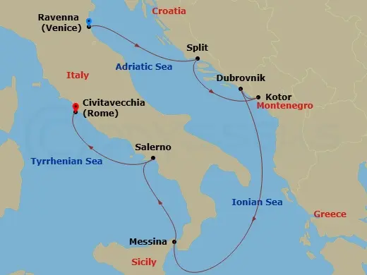 Itinerary schematic diagram