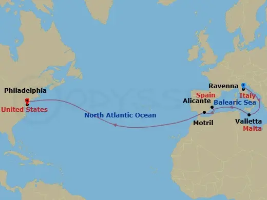 Itinerary schematic diagram