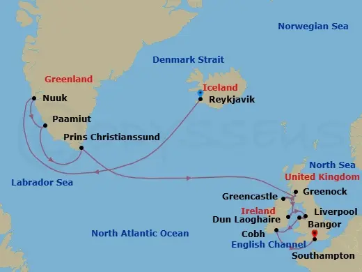 Itinerary schematic diagram