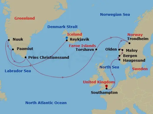 Itinerary schematic diagram
