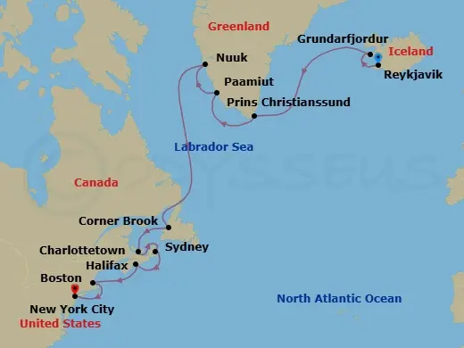 Itinerary schematic diagram