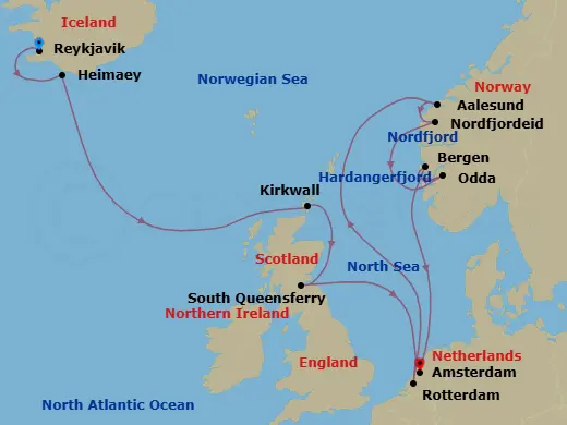 Itinerary schematic diagram