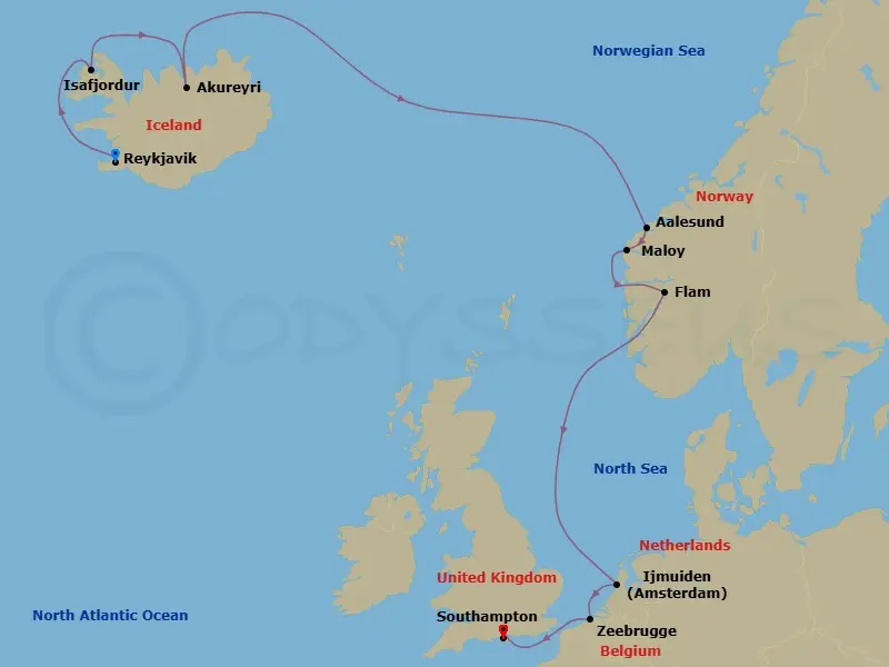Itinerary schematic diagram
