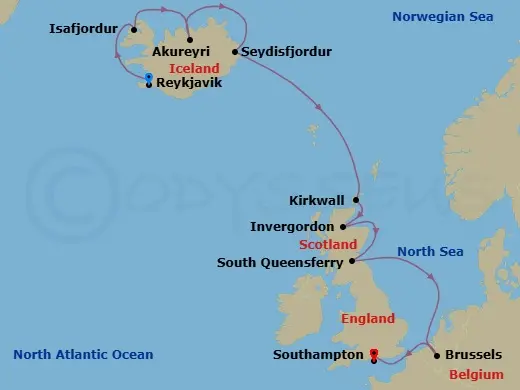 Itinerary schematic diagram