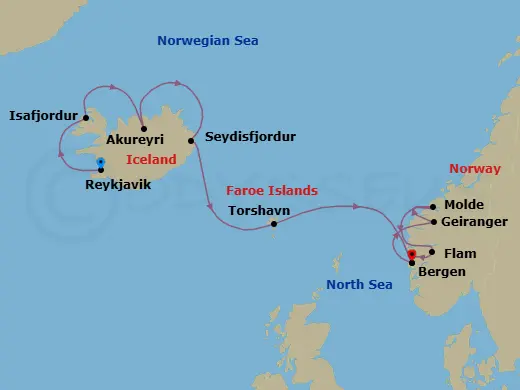 Itinerary schematic diagram