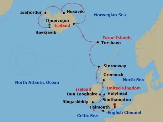 Itinerary schematic diagram