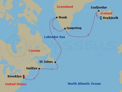 Itinerary schematic diagram