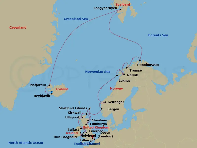 Itinerary schematic diagram