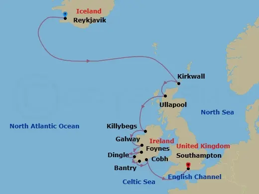 Itinerary schematic diagram