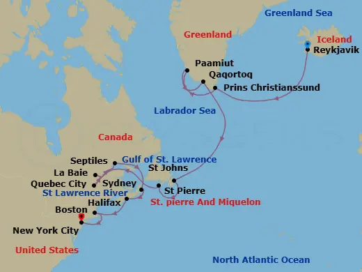Itinerary schematic diagram
