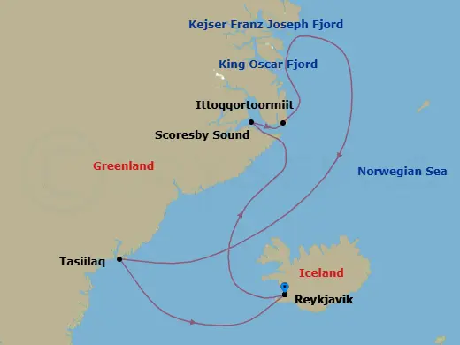 Itinerary schematic diagram