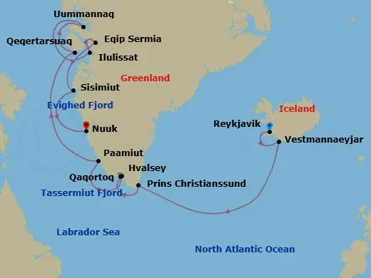 Itinerary schematic diagram