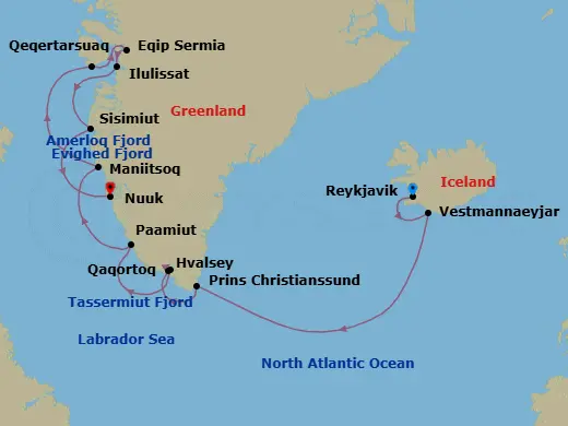 Itinerary schematic diagram