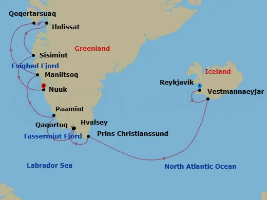 Itinerary schematic diagram