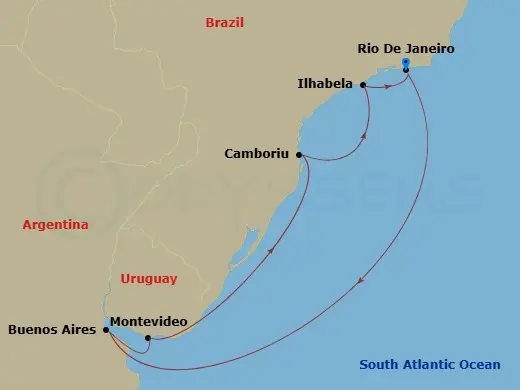 Itinerary schematic diagram