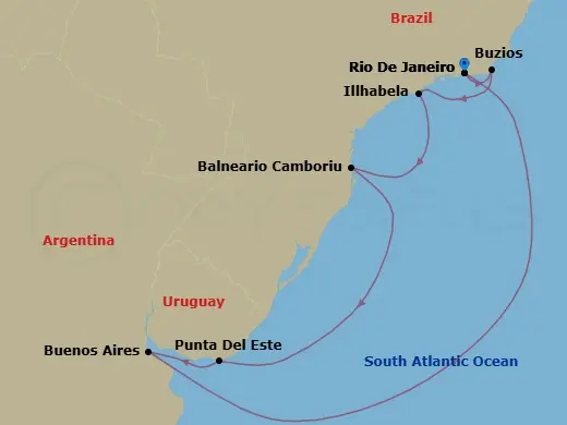 Itinerary schematic diagram