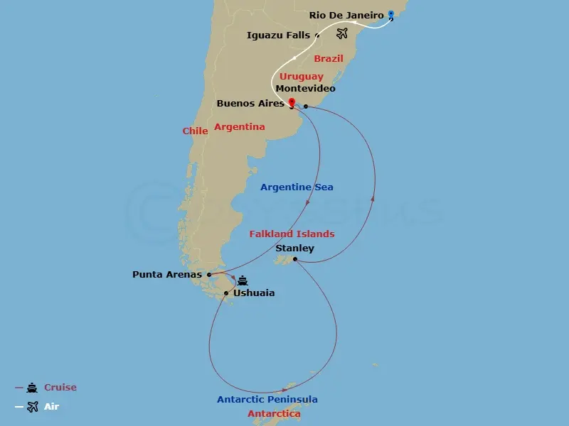 Itinerary schematic diagram