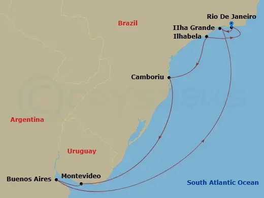 Itinerary schematic diagram