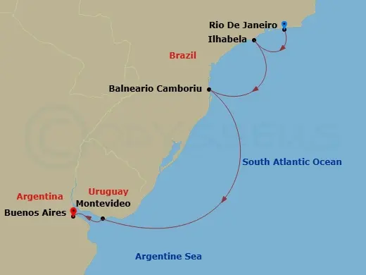 Itinerary schematic diagram
