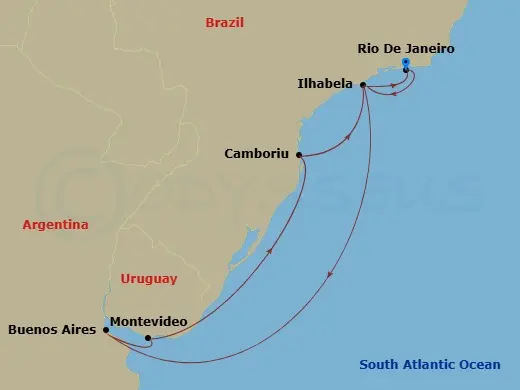 Itinerary schematic diagram