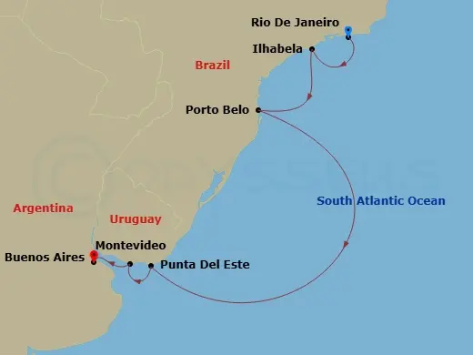 Itinerary schematic diagram