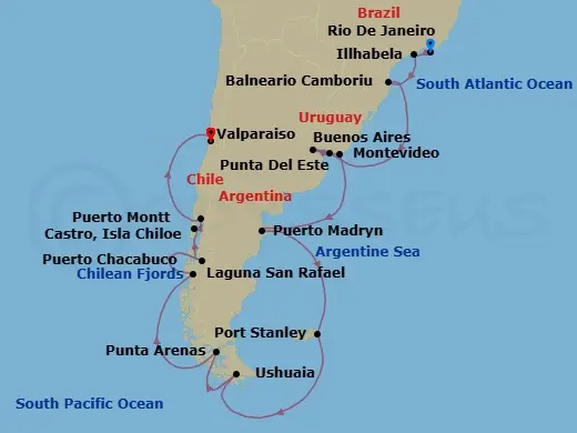 Itinerary schematic diagram