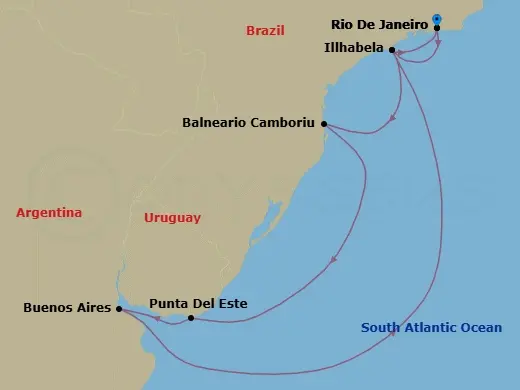 Itinerary schematic diagram