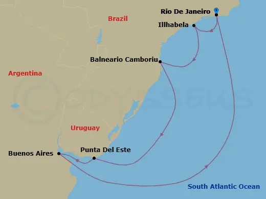 Itinerary schematic diagram