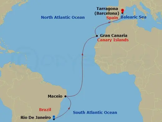 Itinerary schematic diagram