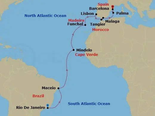 Itinerary schematic diagram