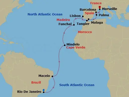 Itinerary schematic diagram