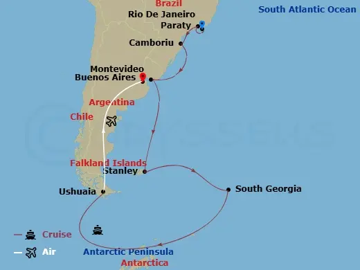 Itinerary schematic diagram