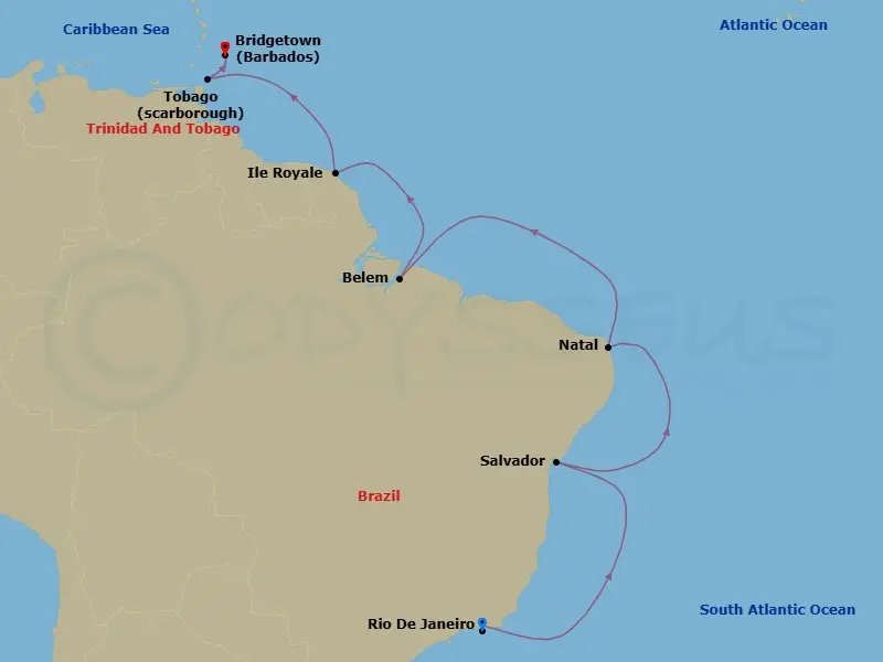 Itinerary schematic diagram