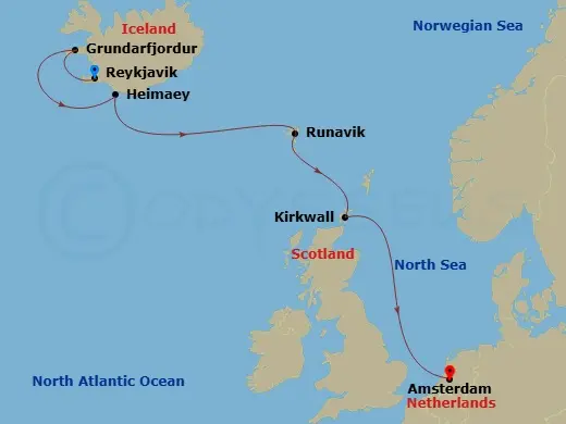 Itinerary schematic diagram