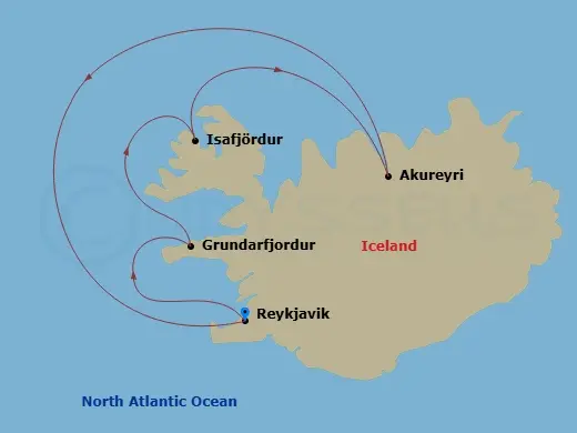 Itinerary schematic diagram
