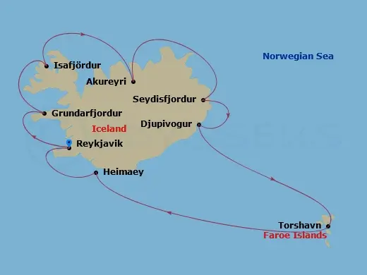 Itinerary schematic diagram