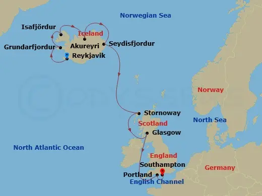 Itinerary schematic diagram