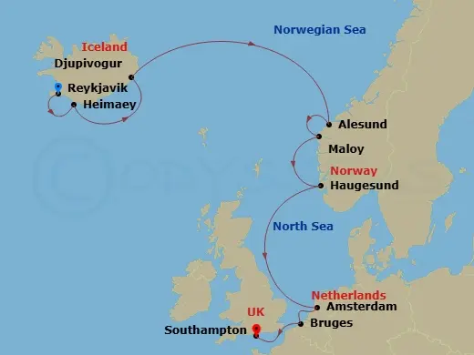 Itinerary schematic diagram