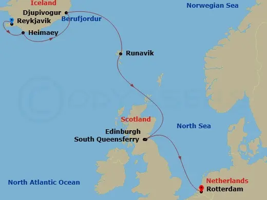 Itinerary schematic diagram