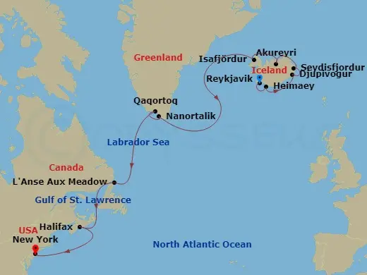 Itinerary schematic diagram