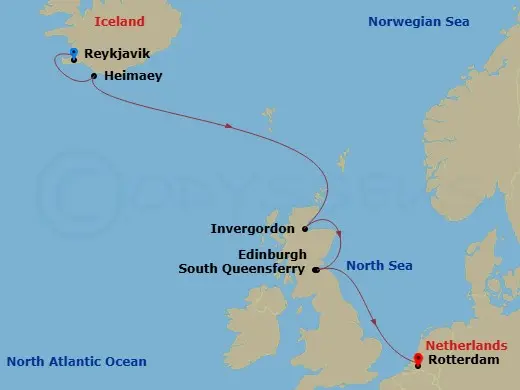 Itinerary schematic diagram